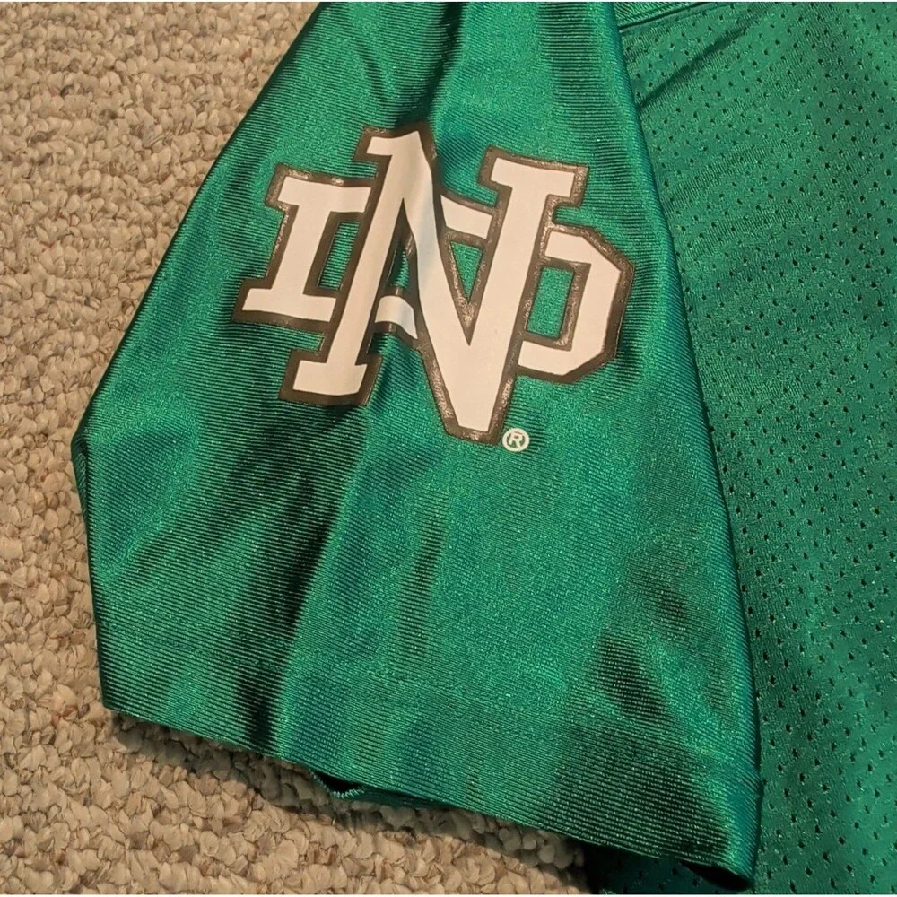 Vintage Adidas Notre Dame Fighting Irish Jersey Mens Large Green 3 Sports NCAA